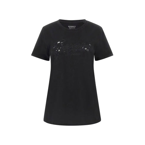 Guess T-shirt T-shirt Donna con logo in pizzo Nero P25 - GUESSW5RI08K9RM1 - JBLK - XS - Francavilla Moda